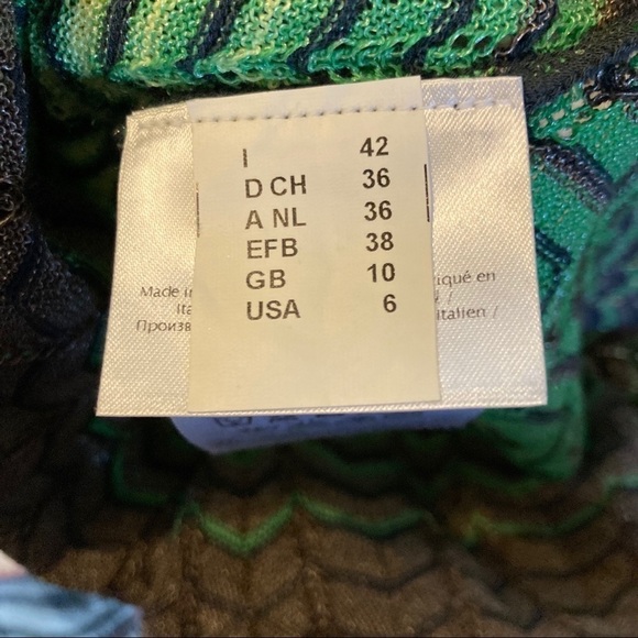 Missoni One Shoulder Knit Top Green Sz 6 - Picture 8 of 9